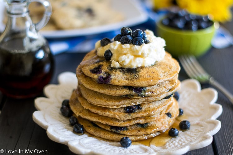 Whole Wheat Blueberry Buttermilk Pancakes Love In My Oven