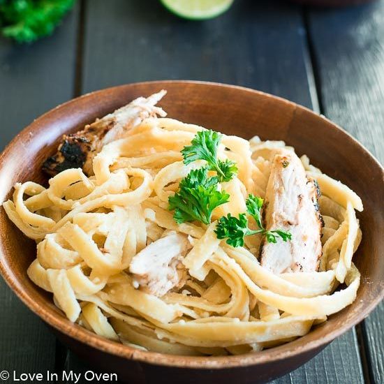 Skinny Chicken Fettuccine Alfredo - Love In My Oven