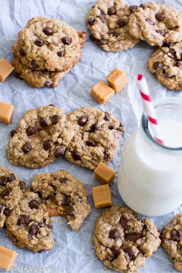 oatmeal caramel stuffed cookies