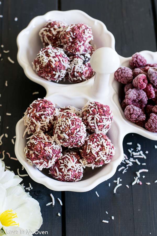 raspberry coconut bites