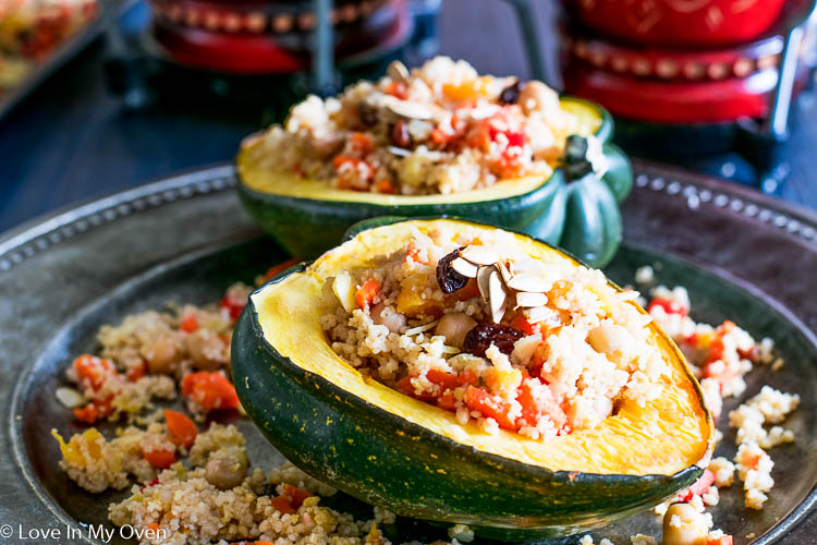 Moroccan Couscous-Stuffed Acorn Squash | Love In My Oven