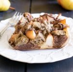 Nutella pear french toast casserole