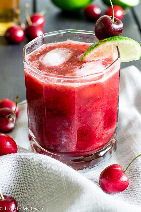 cherry lime whiskey sours