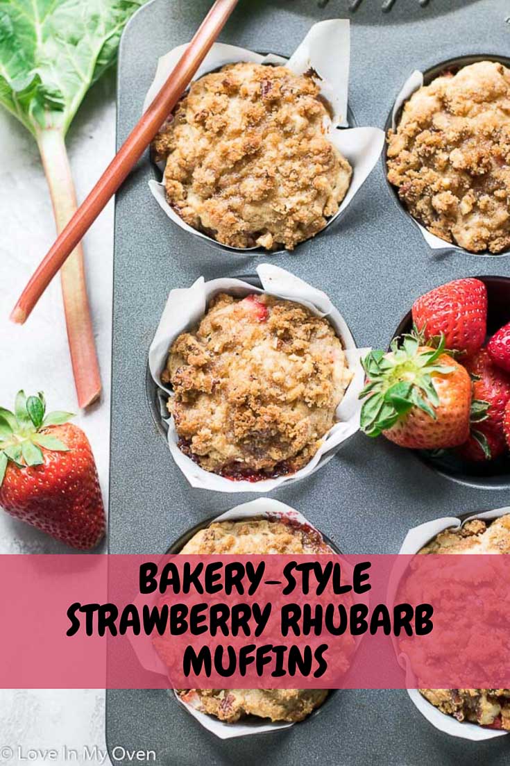 Double Streusel Strawberry Rhubarb Muffins