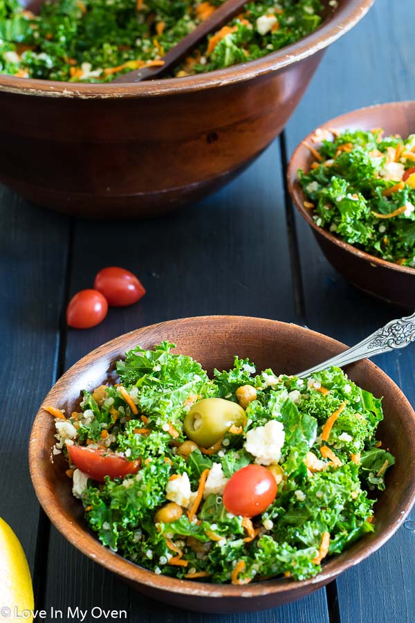 Roasted Corn and Chickpea Kale Salad - Love In My Oven