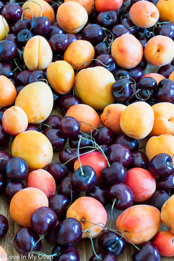 apricots and cherries