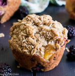 blackberry-peach streusel muffins