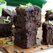 healthy double chocolate zucchini brownies