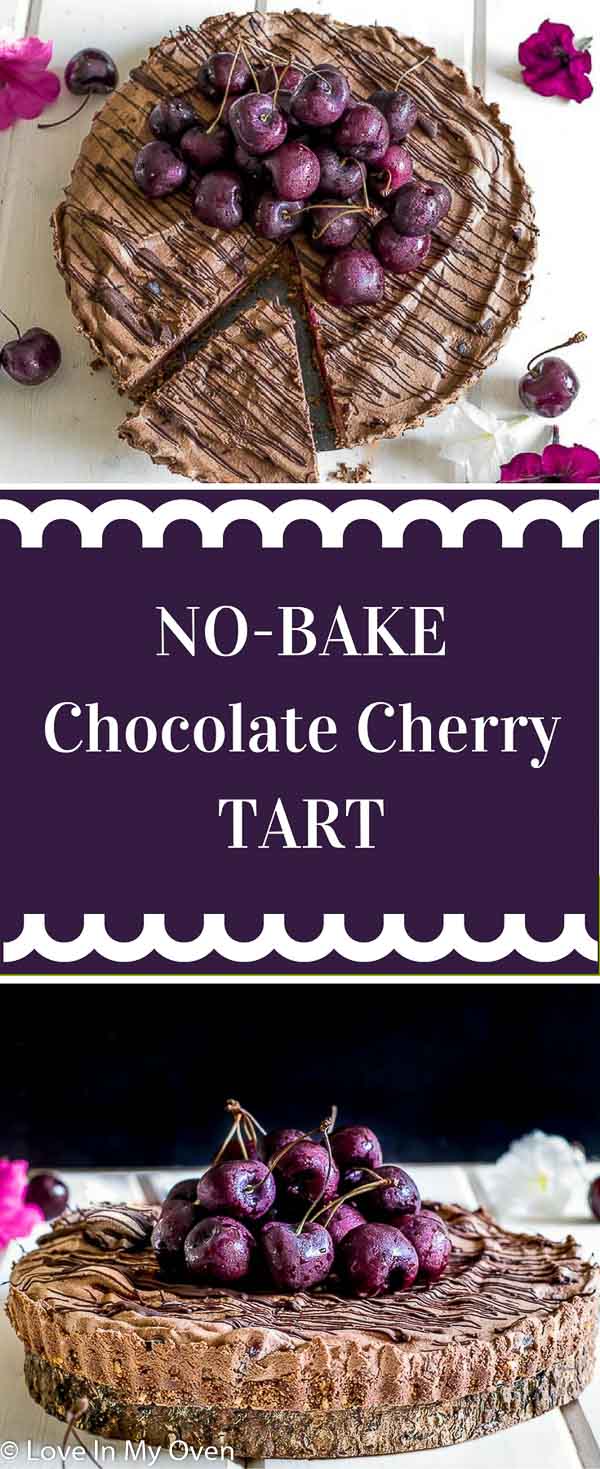no-bake chocolate cherry tart