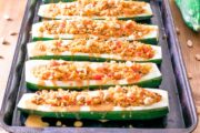 Thai vegetarian zucchini boats