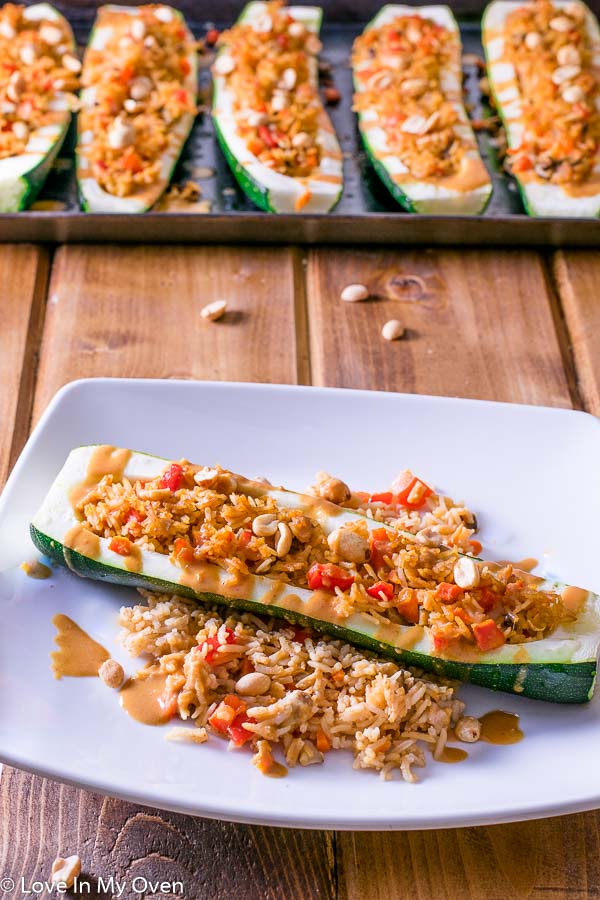 red thai zucchini boats