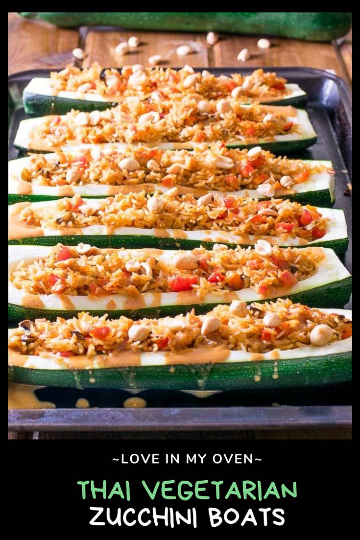 Thai Vegetarian Zucchini Boats