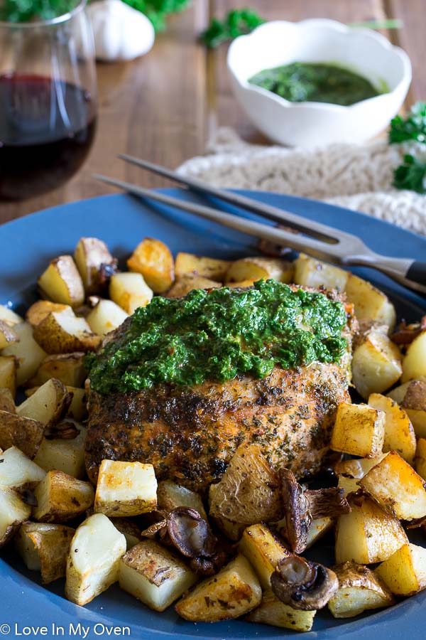 Roasted Chimichurri Pork | Love In My Oven