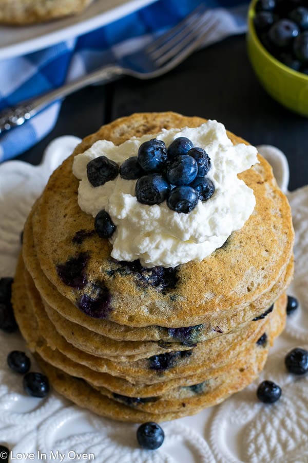 Whole Wheat Blueberry Buttermilk Pancakes