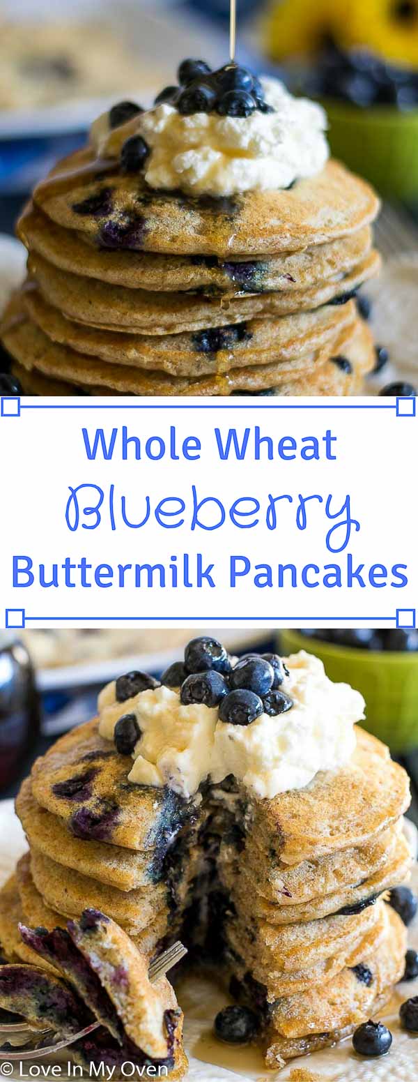 Whole Wheat Blueberry Buttermilk Pancakes