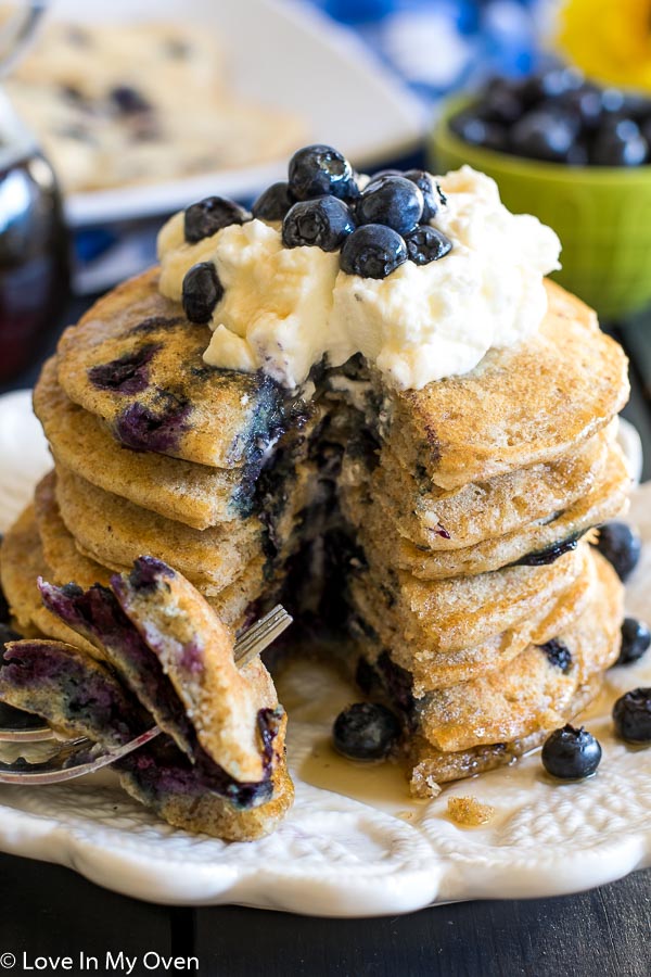 Whole Wheat Blueberry Buttermilk Pancakes