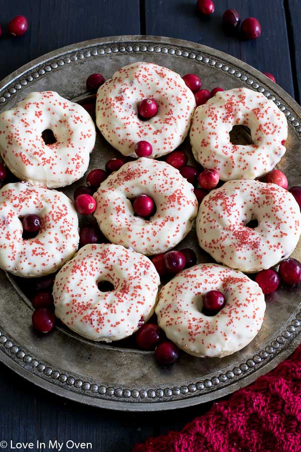 cranberry white chocolate donuts