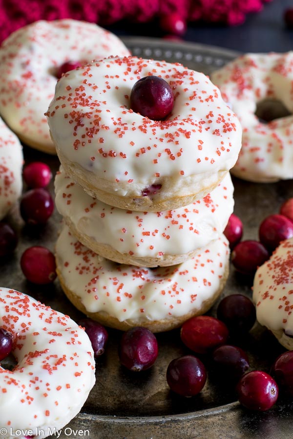cranberry white chocolate donuts