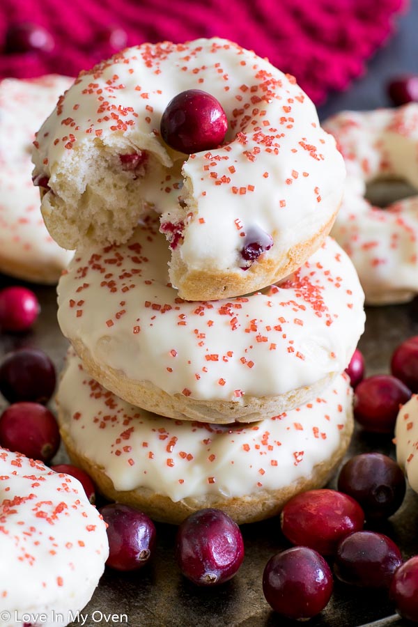 Cranberry White Chocolate Donuts