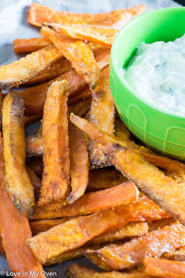 Sweet Potato Fries with Dill Dip