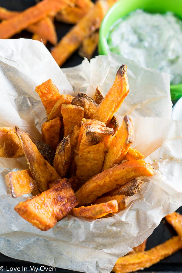 Sweet Potato Fries with Dill Dip