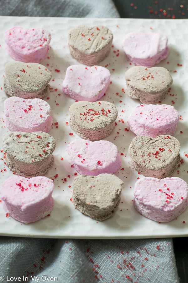 chocolate and strawberry marshmallows