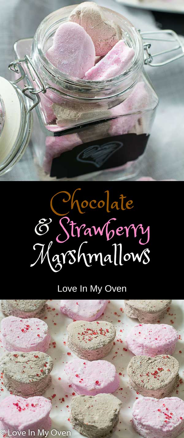 chocolate and strawberry marshmallows