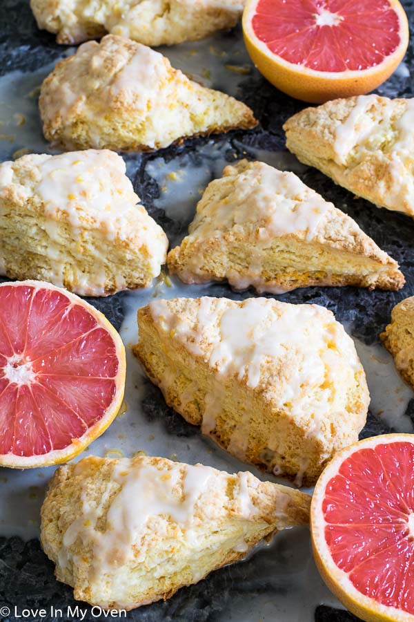 glazed grapefruit scones