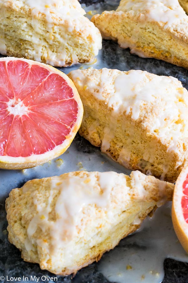 glazed grapefruit scones