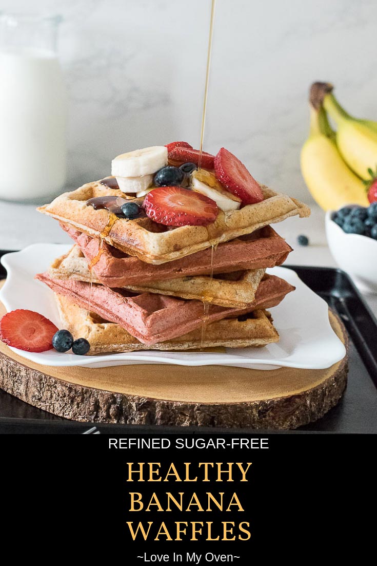 Healthy Banana Waffles - Love In My Oven