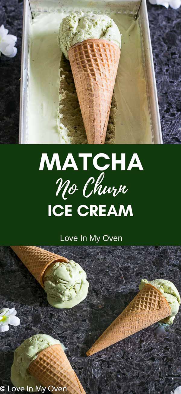 matcha no churn ice cream