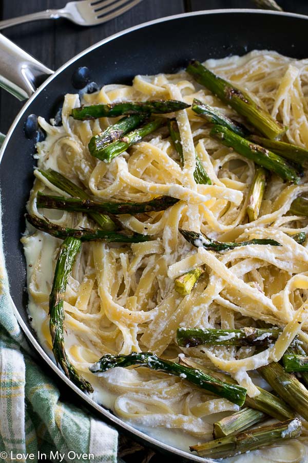 Roasted Asparagus and Ricotta Fettuccine