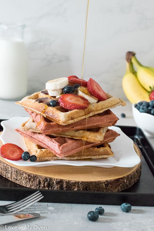 Healthy Banana Waffles - Love In My Oven