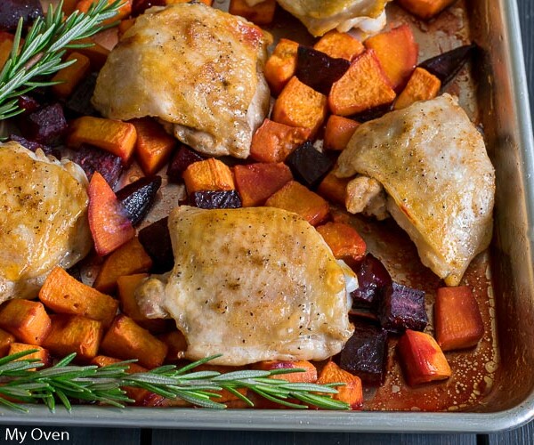 Sheet Pan Chicken with Sweets n Beets