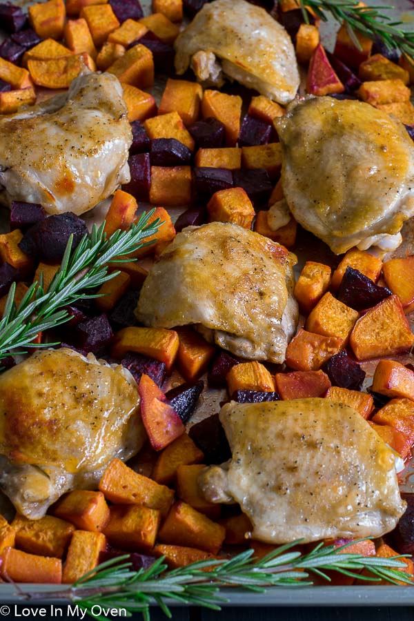 Sheet Pan Chicken with Sweets n Beets