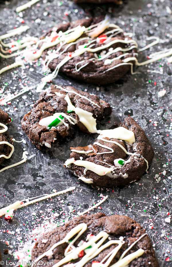 Mint Chocolate Candy Cane Cookies