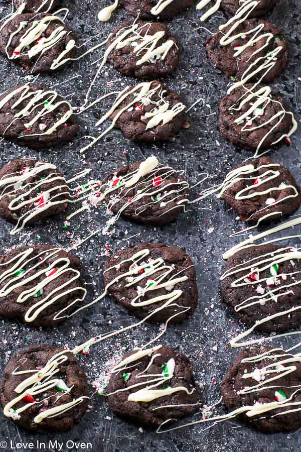 Mint Chocolate Candy Cane Cookies