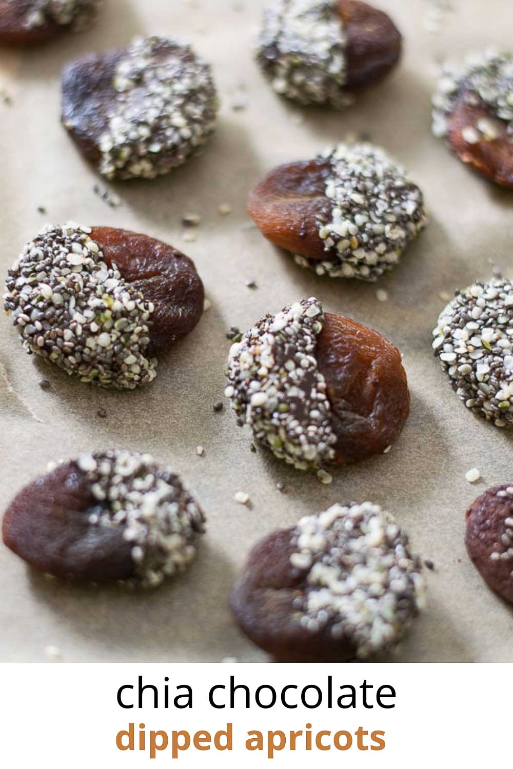 Chia Chocolate Dipped Apricots