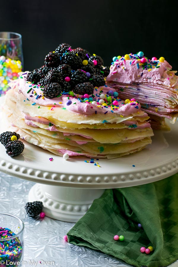 funfetti crepe cake