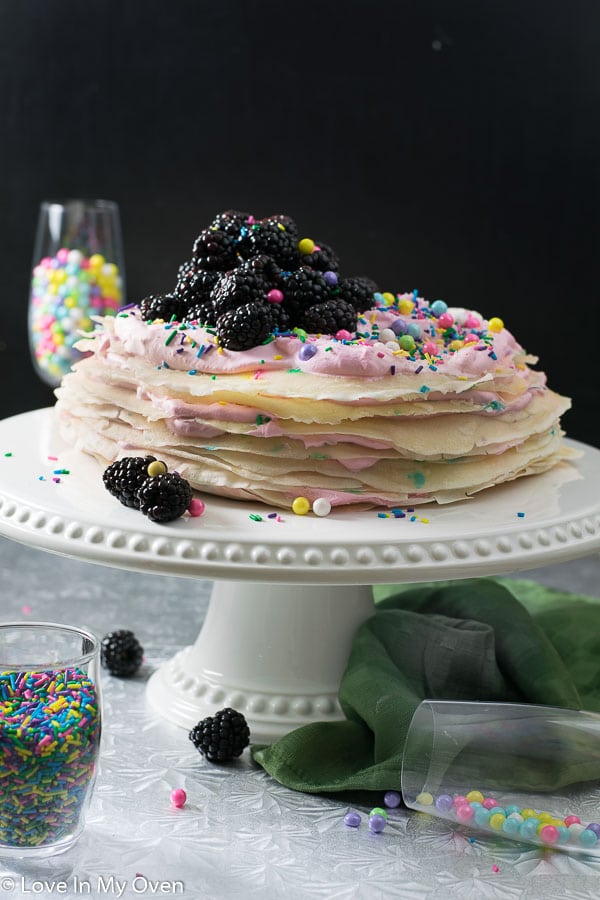 funfetti crepe cake