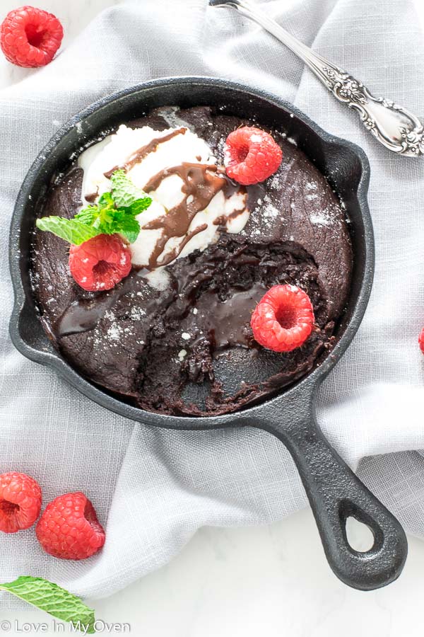 Mini Skillet Lava Cakes for 2 - Love In My Oven