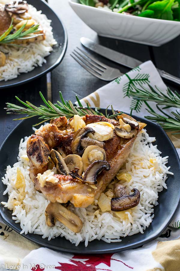 One Pan Porkchops n Mushrooms