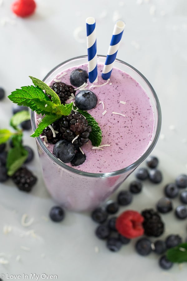 Blueberry Latte Breakfast Smoothie Jars