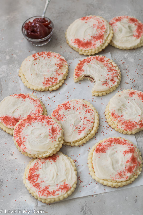 raspberry filled sugar cookies