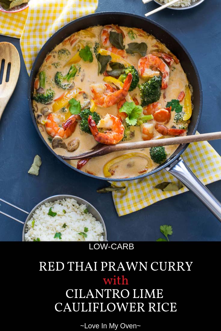 Red Thai Prawn Curry with Cilantro-Lime Cauliflower Rice