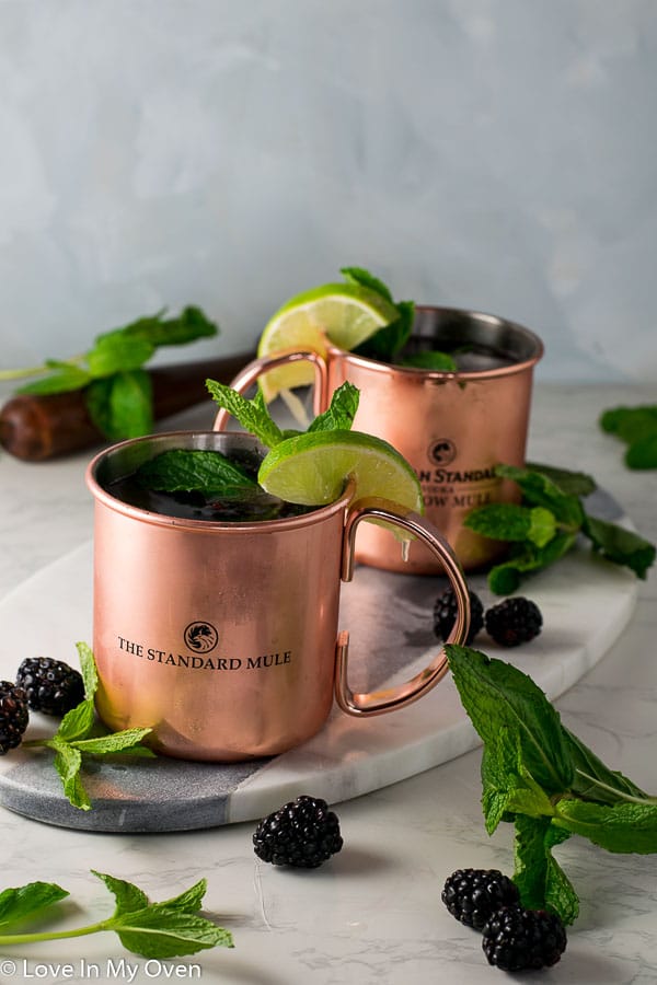 Blackberry-Mint Moscow Mules