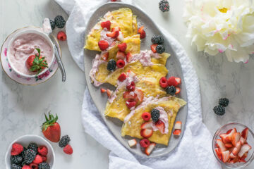 Grain-Free Crepes with Strawberry Cream Cheese Filling
