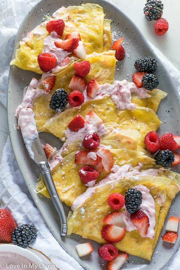 Grain-Free Crepes with Strawberry Cream Cheese Filling