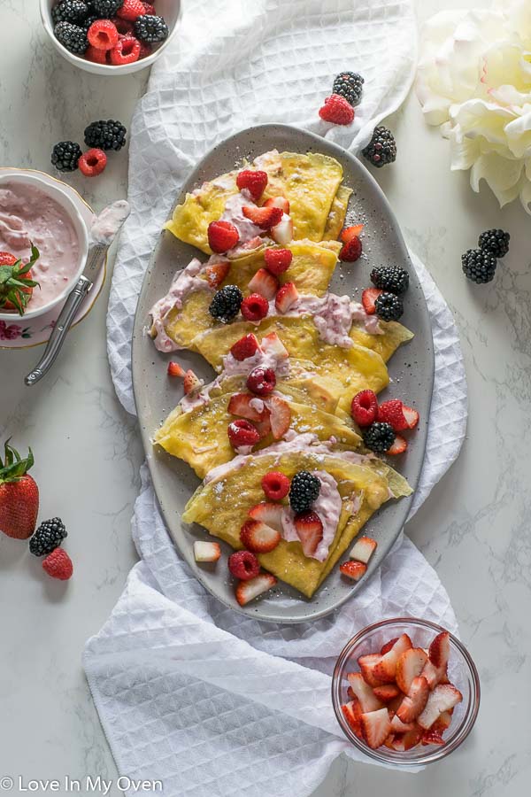 Grain-Free Crepes with Strawberry Cream Cheese Filling