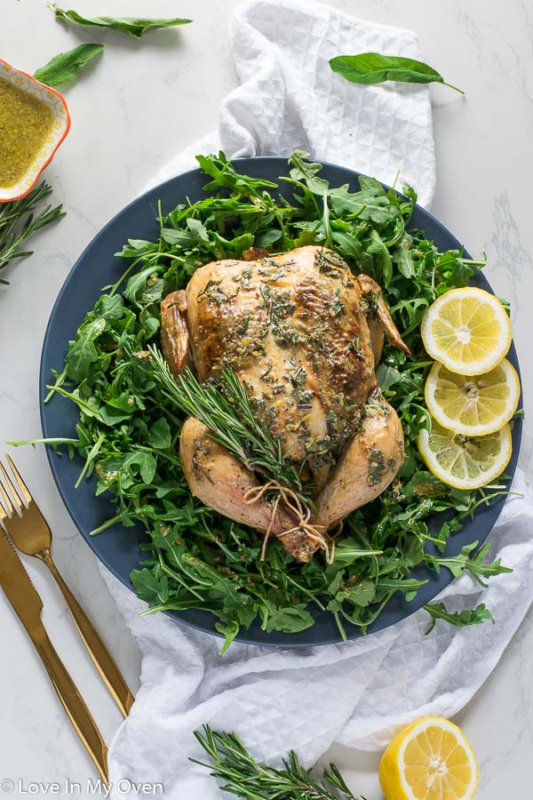 Roast Chicken with Dijon Herb Butter